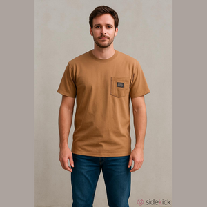 Roark Pignoli Brown Label Pocket Tee Size Small